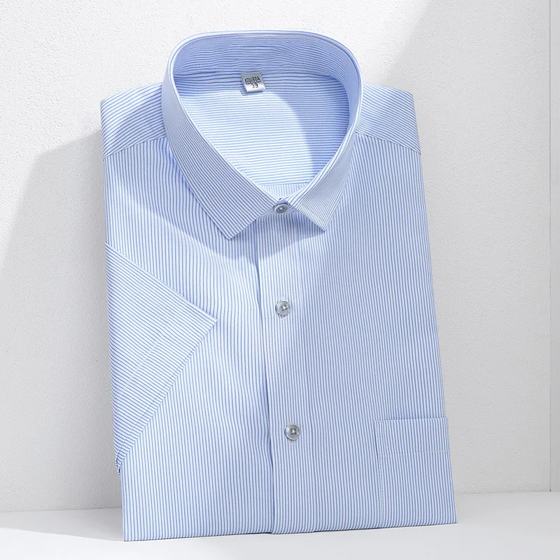 New short-sleeved , business workwear, short-sleeved , non-iron, breathable, moisture-absorbent casual shirt, wholesale enlarged