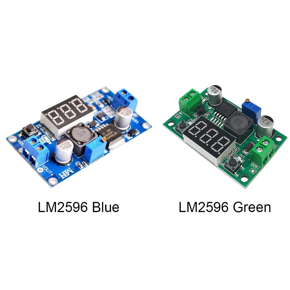 5 Moduli Convertitori DC-DC LM2596 Step Down Con Voltmetro LED – Regolatore Di Tensione