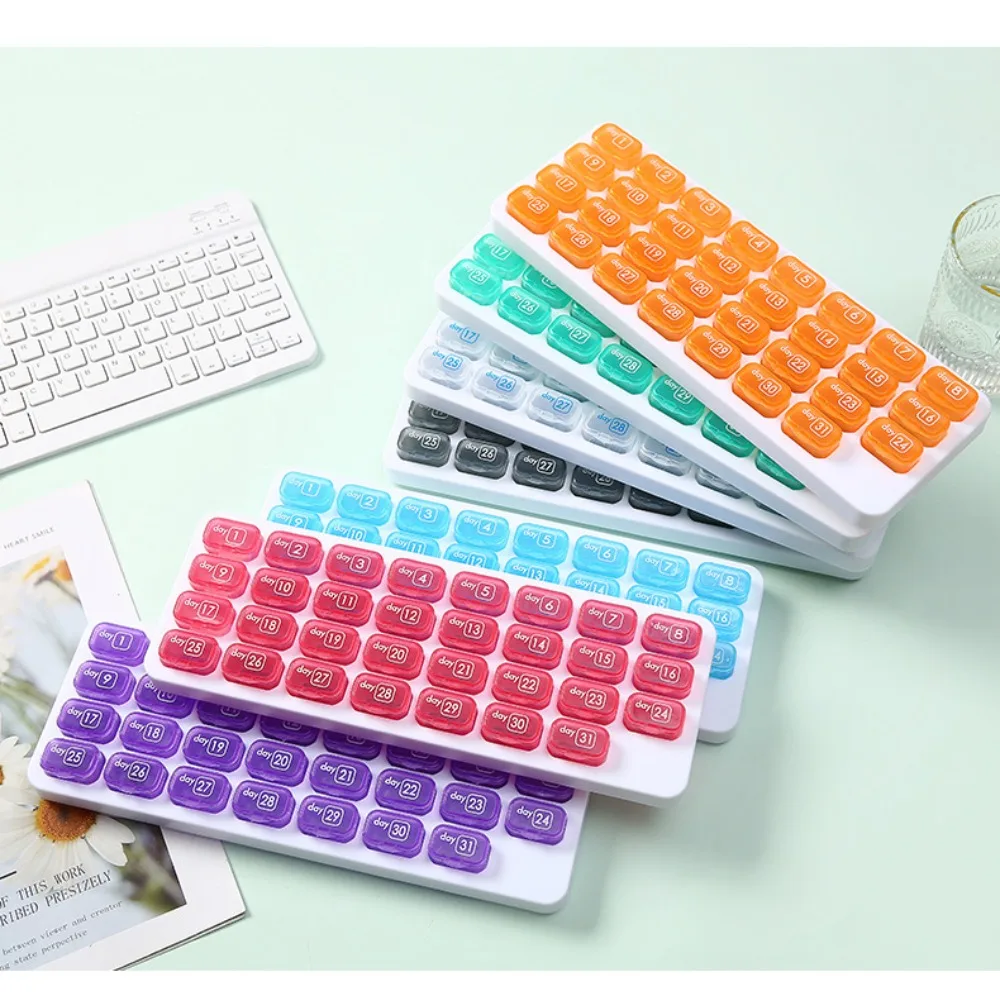 Large Portable Monthly Pill Organizer with Removable Daily Medication Pods