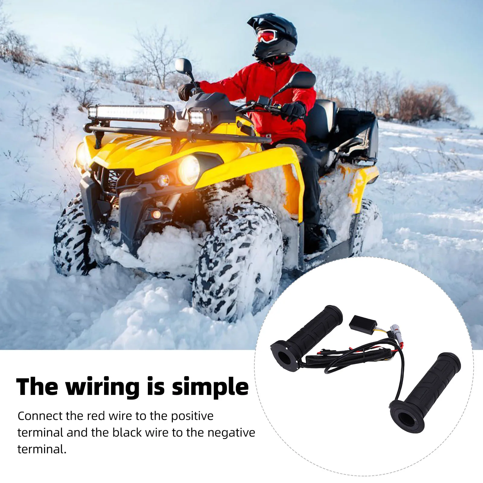 ATV Heated Grips Quick Heating Anti Slip  ATV Hand Grip Heater Constant Temperature Safe for 7/8 Inch 22mm Handlebars