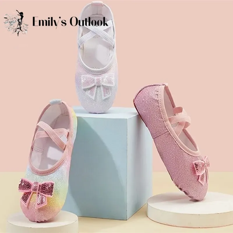 

Ballet Shoes for Toddler Girls Satin Glitter Ballet Slippers Dance Shoes Flats Split-Sole Ballerina Princes(Little/Big Kids)