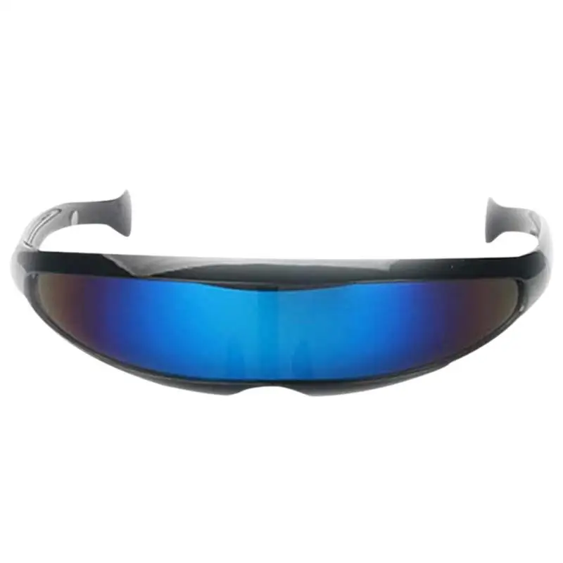 

Futuristic Sunglasses Futuristic Cyclops Visor Sunglasses Robot Space Costume Color Mirrored Lens For Men Dress Up Glasses