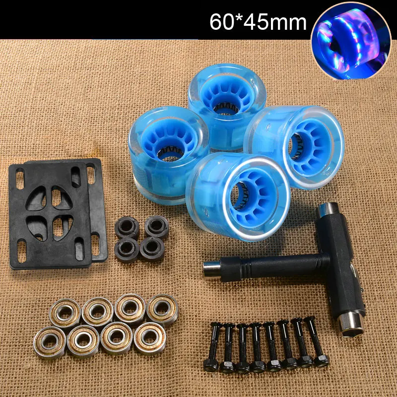 

4Pcs 78A 60*45mm Longboard Skateboard 4 Wheels Cruiser Repair With Bearings Spacers Roller Sports skateboard wheels dropshipping