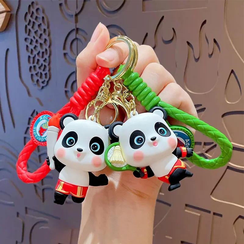 

Cartoon Sports Panda Keychain Women's Lovely Couple Bag Pendant Creative Toy Key Chain Small Gift