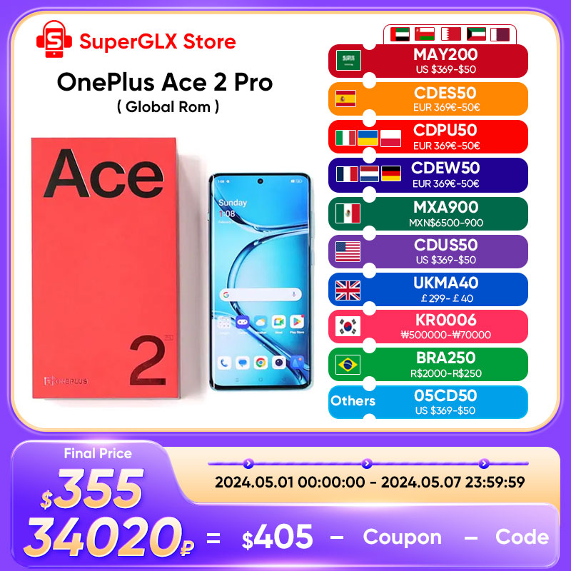 Global Rom Oneplus ACE 2 Pro 5G Snapdragon 8 Gen 2 6.74'' 120Hz AMOLED Display Screen 5000mAh Battery 150W SUPERVOOC Charge