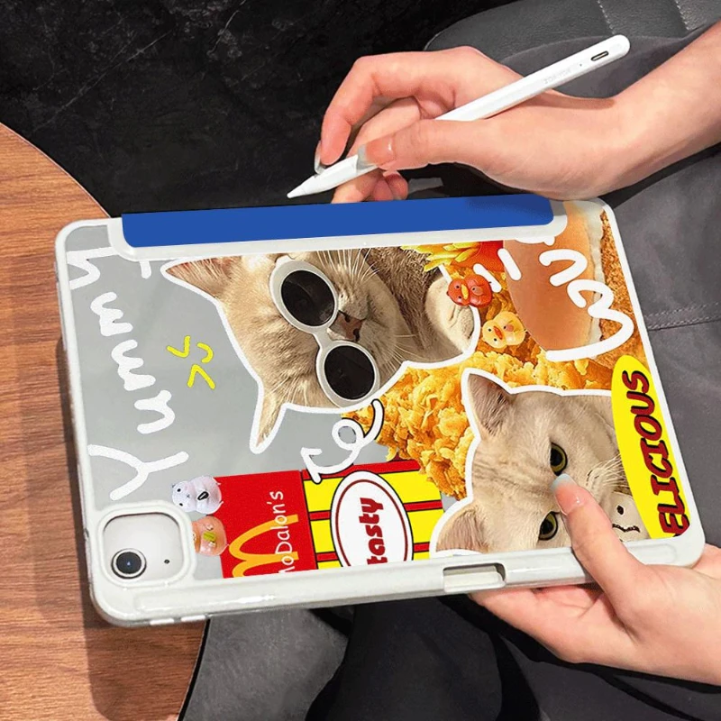 Blue Cool Kitten Protective Tablet Case