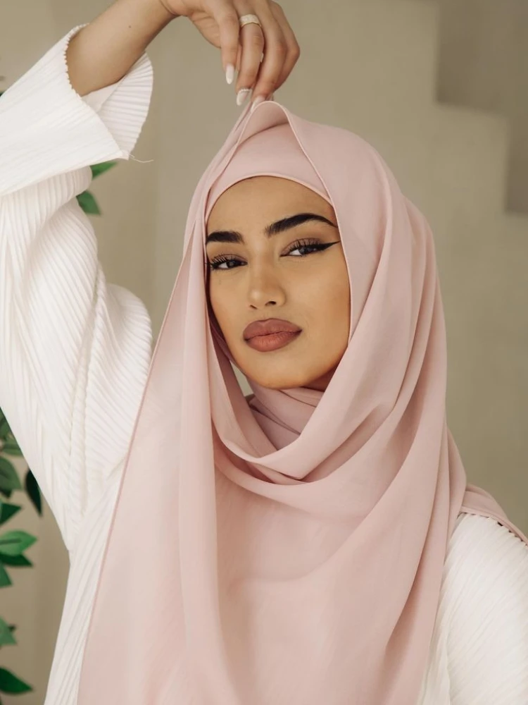 2 Piece Set Chiffon Hijab Matching Undercap Scarf Shawls Head Scarf Headwraps for Women muslim headwear head scarf muslim sets shawl scarf hijab headscarf