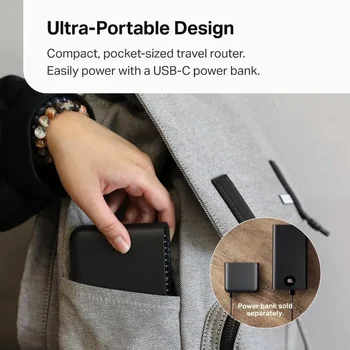 Ultra-Portable Wi-Fi 6 AX1500 Travel Router TL-WR1502X | Easy Public WiFi Sharing | Hotel/RV/Travel Approved | Phone WiFi Tether 3