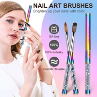 100% Kolinsky Sable Nail Acrylic Brush UV Gel Carving Pen Brush Liquid Powder Nail Drawing Nail Brush Acrylic Powder 1