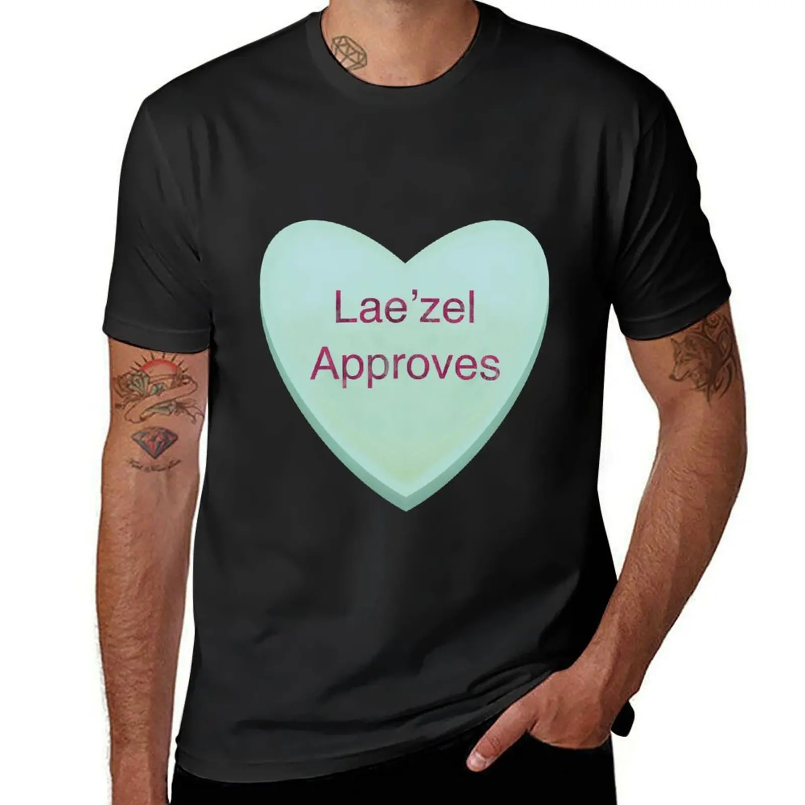 Lae’zel Approves - Valentines Heart Candy T-Shirt boys animal print heavyweights summer top mens t shirt