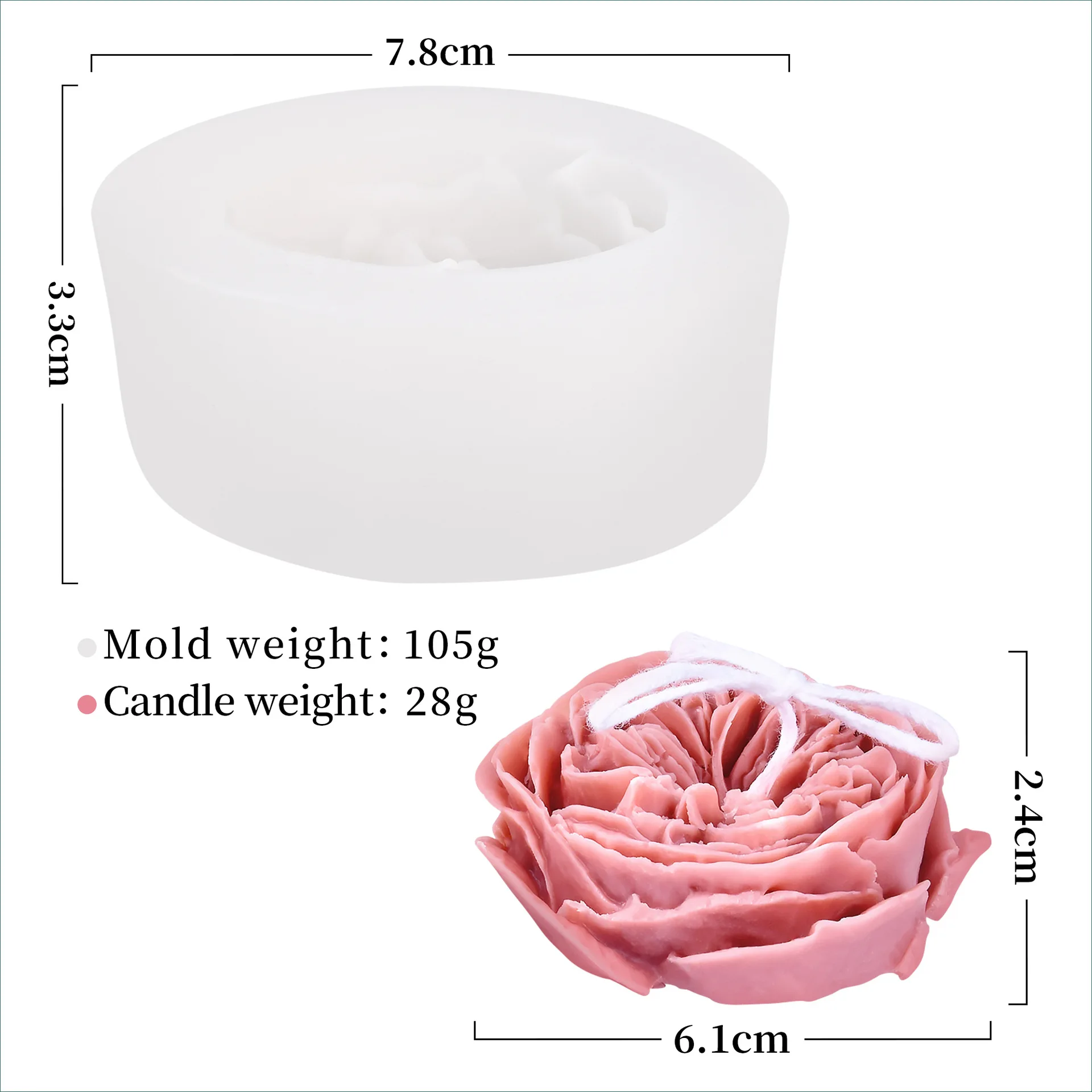Lot De 2 Moules En Silicone 3D En Forme De Rose Frangipanier Pour Fabrication De Bougies, Gâteaux, Savons, Cire D'aromathérapie, Cadeau Fait à La Main, Décoration D'intérieur, Loisirs Créatifs