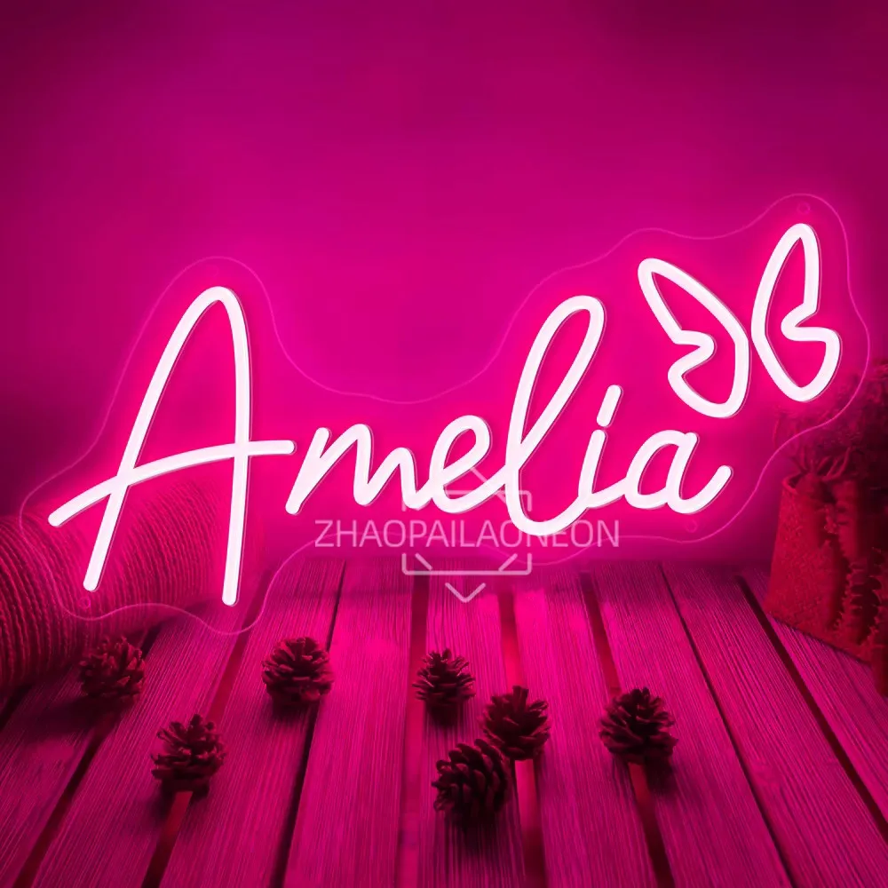 Insegna al neon personalizzata con nome a LED per decorazioni da parete