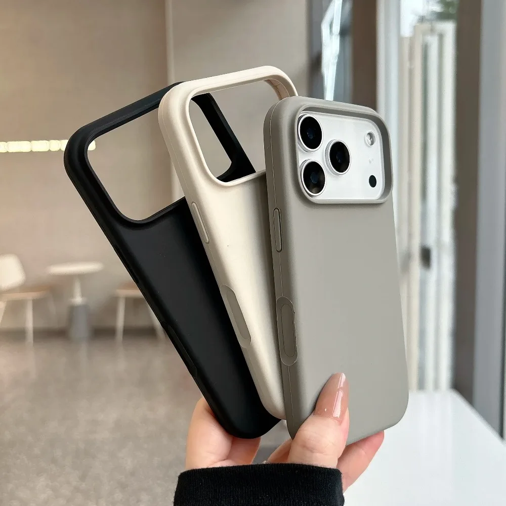 Magnetic Liquid Silicone Wireless Charging Matte Solid Phone Case