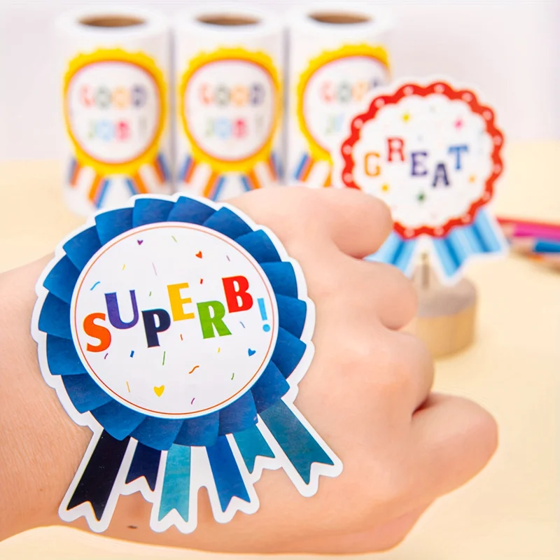 100pcs Reward Stickers Compliment Stickers Reward Labels Encourage School Day School for Kids Badge