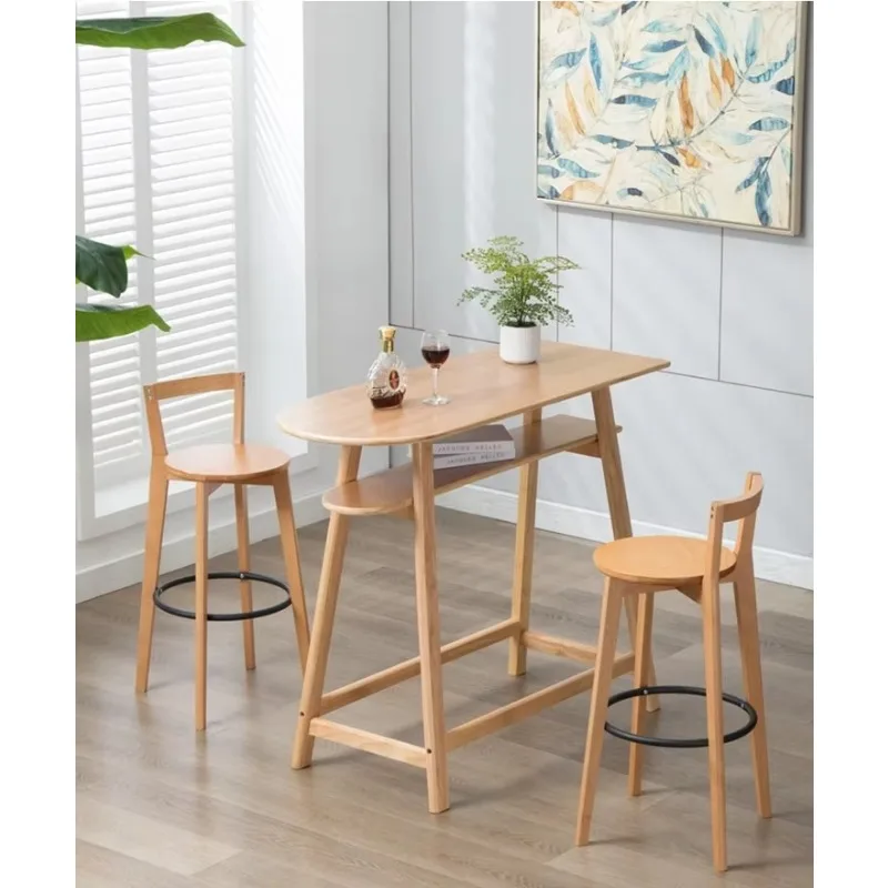 كرسي بار خشب مصمت تصميم عصري