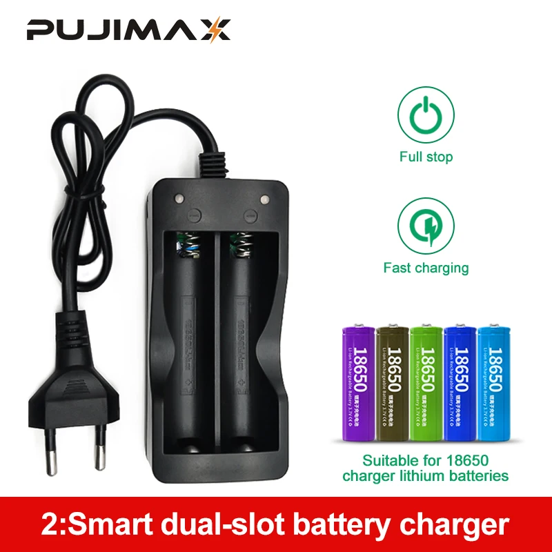 Battery Charger 18650 EU 2slots Smart Li-ion Rechargeable