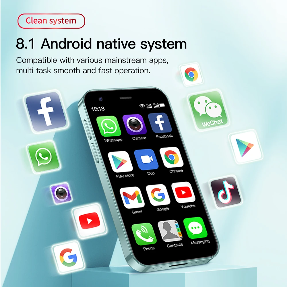 NEW SERVO Android OS Mini Smartphone 16GB ROM Dual SIM Standby Play Store 3G WCDMA WiFi 3.0" Little Smart Phones Give Smartwatch 4