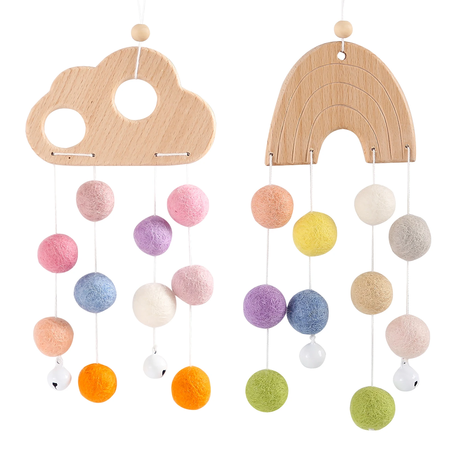 

Wooden Babies Bed Bell Toys Assembly Rattles Bracket Newborns Bracket Mobile Hanging Rattles Toy Sheep Doll for Kids Gifts
