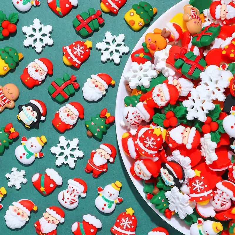 Festive Miniature Christmas Resin Ornament for Creative Crafts and Decorations