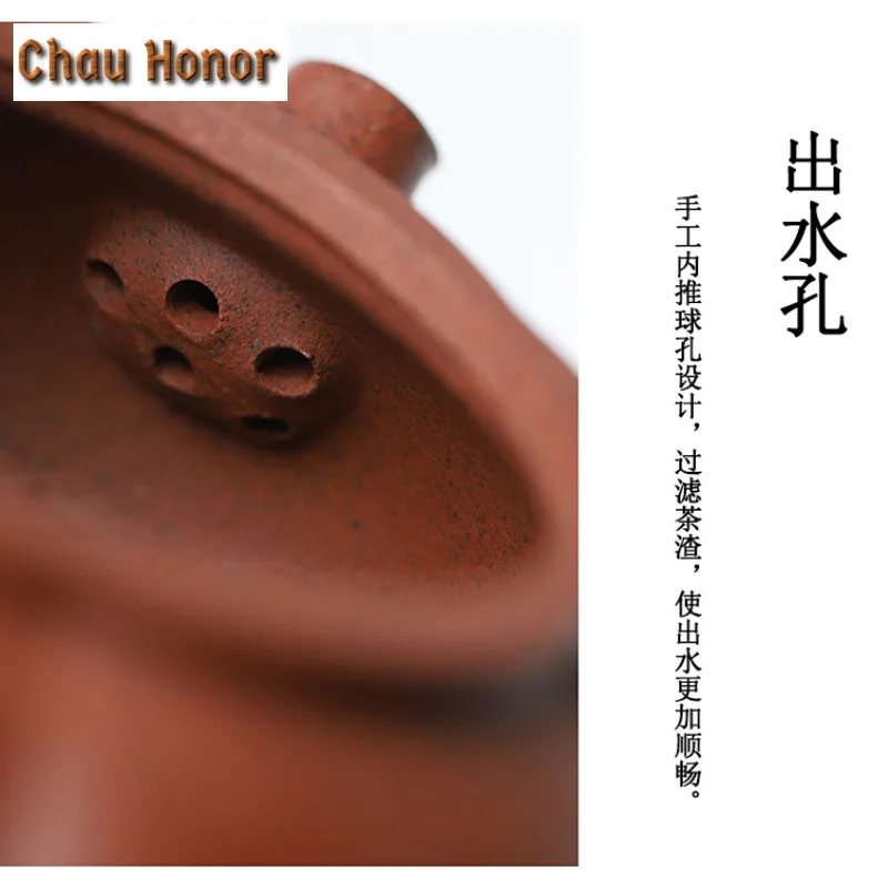 180ml Ancient Yixing Purple Clay Teapots Handmade Plum Blossom Cold River Pot Raw Ore Mud Kettle Zisha Tea Set Ornaments Gifts