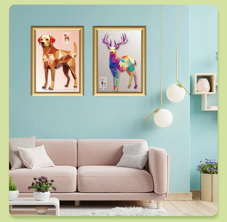 3D Animal Jigsaw Puzzle Stickers 3D Geometric Sticker Puzzle Kit for Focus Creativity DIY Art Gifts for Kids Educational