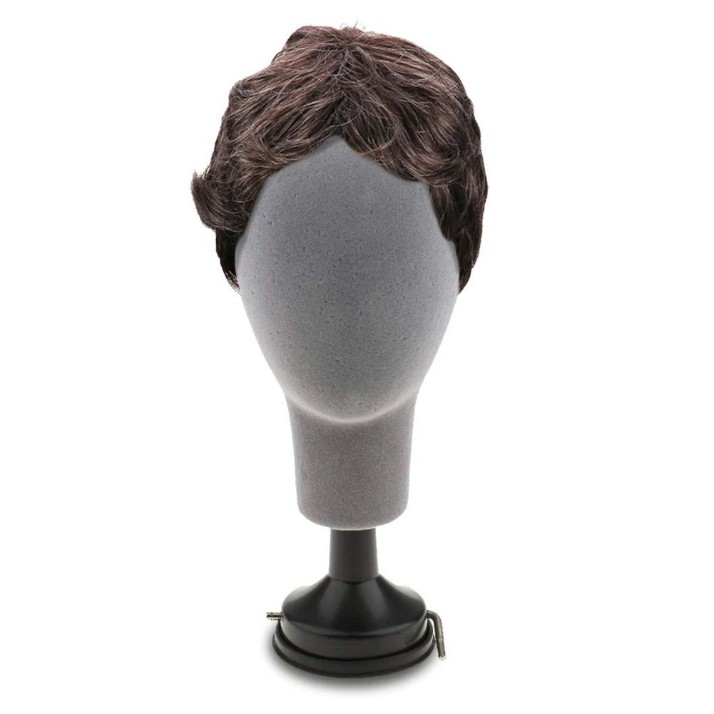 Testa di manichino modello Display piastra di Base parrucche Caps supporto per occhiali pratico floccaggio testa di schiuma modello cappello parrucca puntelli staffa - immagine 4