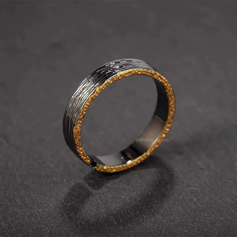 Men's unique personality design black ring niche luxury fashion