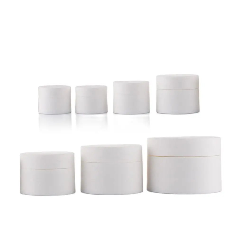 

20pcs Cosmetic Container Sample Jar Plastic Matte White Empty Pot Packaging Cream Tin Packing Bottle 3g 5g 10g 15g 30g 50g 80g