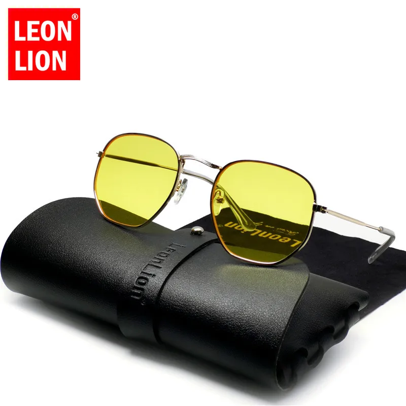 LeonLion 2023 Metal Vintage Sunglasses Men Luxury Brand Polygon Glasses Men/Women Designer Eyewear Men Oculos De Sol Masculino