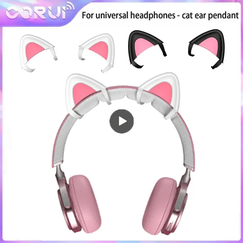

Universal Cat Ear Pendant Headphone Wireless Earbuds Cat Earmuffs Silicone Lightweight Earphone Accessories Headphone Decoration