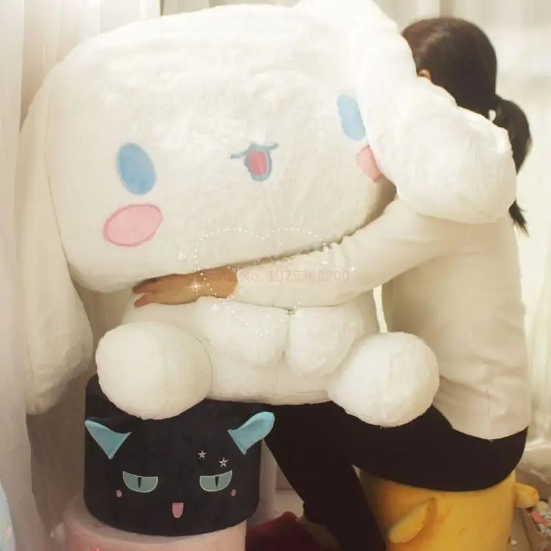 

Sanrio Cartoon Anime Figure Japanese Cute Cinnamoroll Big Eared Dog Large Plush Sitting Doll Pillow Toys Children Birthday Gifts
