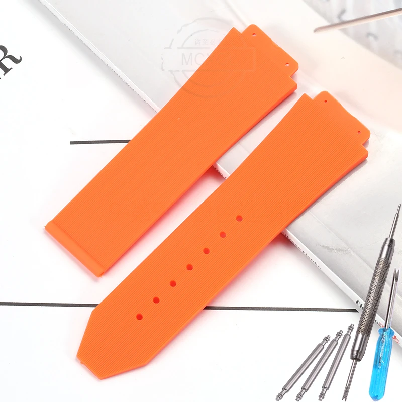 Men's Soft Silicone Sports Waterproof Watchband - 19mm x 25mm Strap, Big Bang Collection