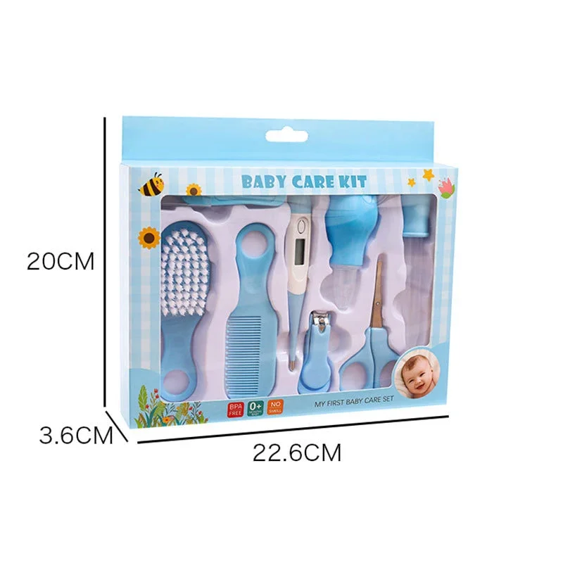 Set para Cuidado del Bebé HyAdierTech 13 piezas Conjunto de Aseo para Bebés  Cuidado, Kit de Aseo Nail Clipper Tijeras Cepillo de Pelo Peine Manicura