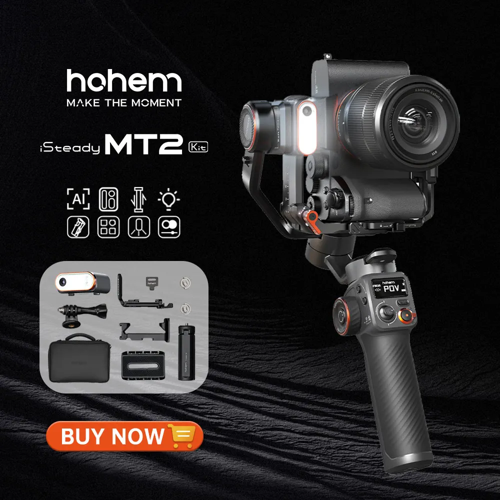 Hohem iSteady MT2 Kit for Mirrorless Camera Action Camre Smartphone Stabilizer for Sony/Nikon/Canon 3 Axis Gimbal Load 1.2kg camera gimbal stabilizer