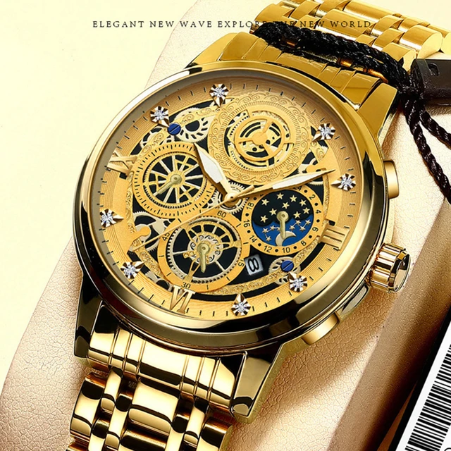 Watches Men Luxury Brand Gold  Brand Quartz Watches Men Gold - Top Brand  Luxury Men - Aliexpress