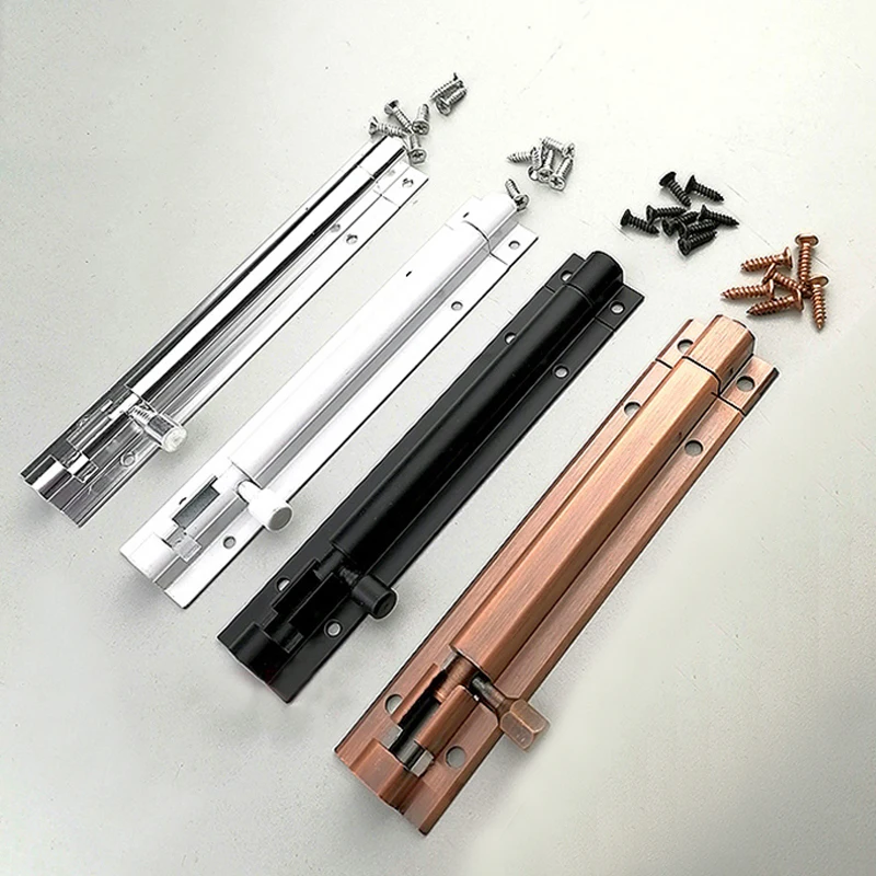 Thickened Door Lock Safety Slide Bolt Gate Latch Plug Aluminum Alloy Sturdy Multipurpose Anti-theft Various Size Door Bolts door latch