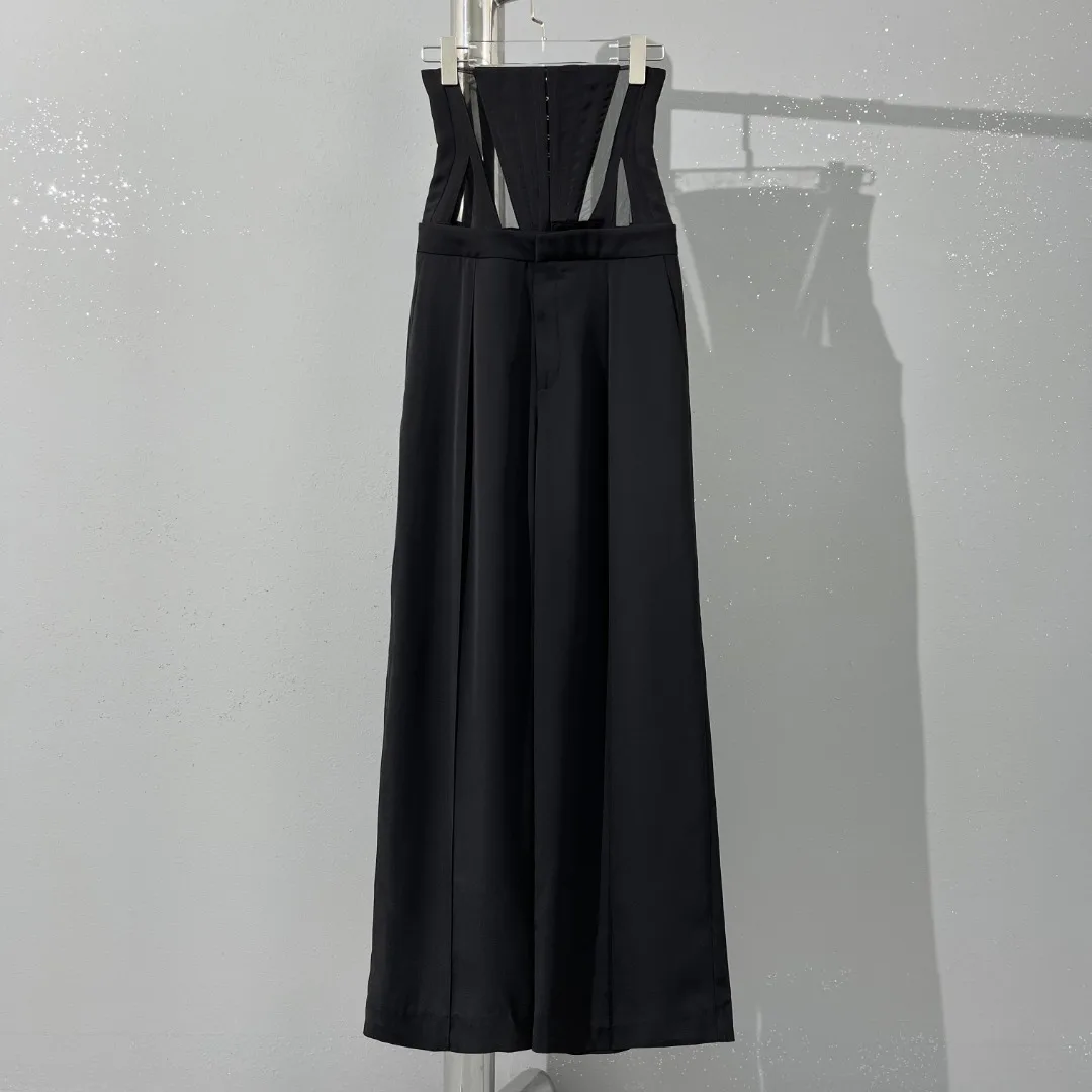 

Waistband suit wide-leg pants casual fashion 2023 summer new style 0328