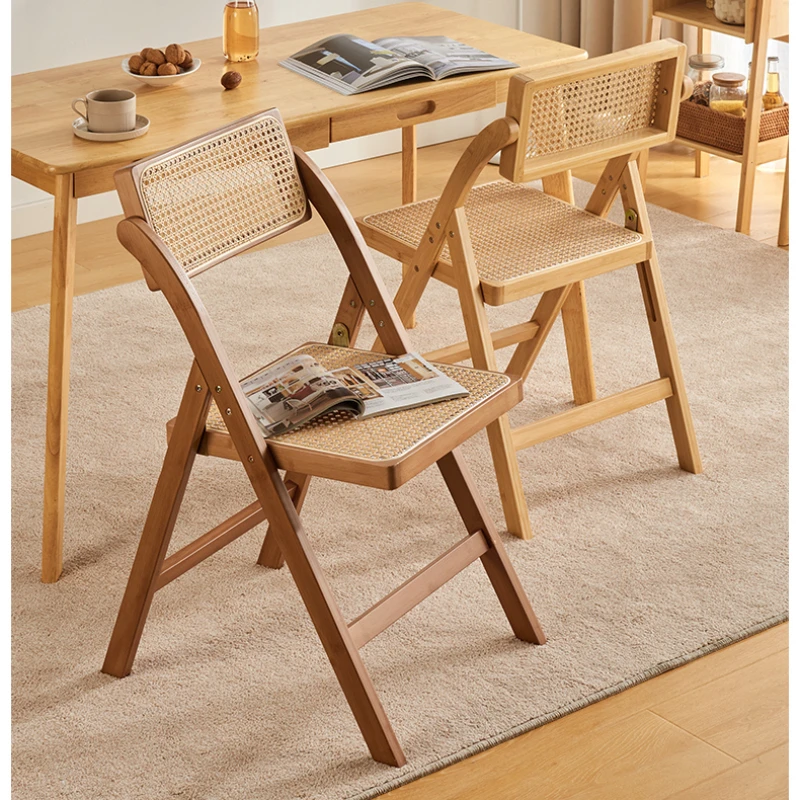Woven Chair Rattan Weaving bamboo Dining Chair Home Modern Lounge Living Room Comfort Bench with Backrest Nordic Furniture