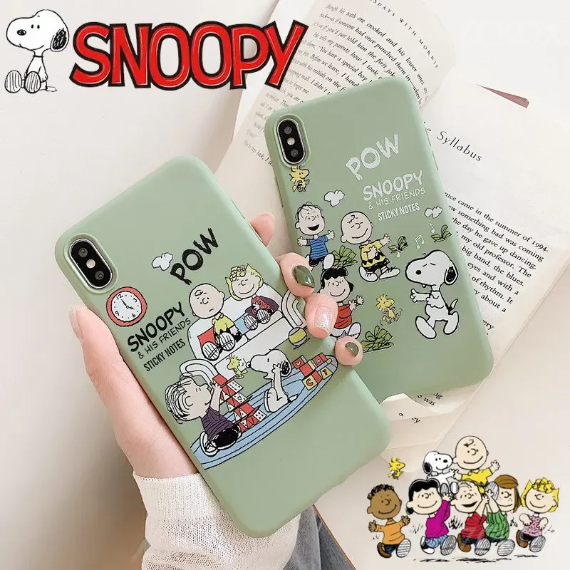 Custodia Per Telefono In Silicone Snoopy Per Iphone 14 13 12 11 Pro Max Fashion Animation Cover Per Telefono Charlie Brown Per Iphone 14 Plus Shell