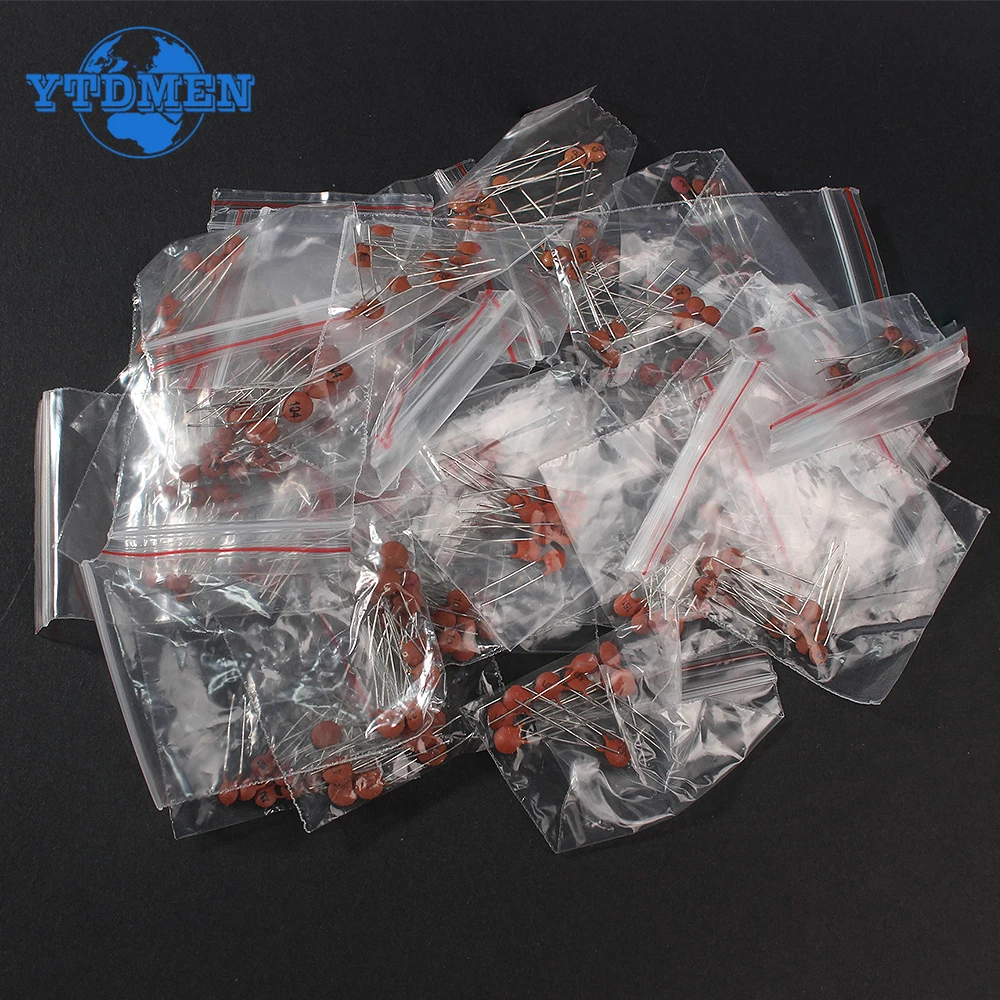 Ceramic Capacitor Variety Kit - 300/960pcs Assorted 2pF-0.1uF for DIY Electronics Projects