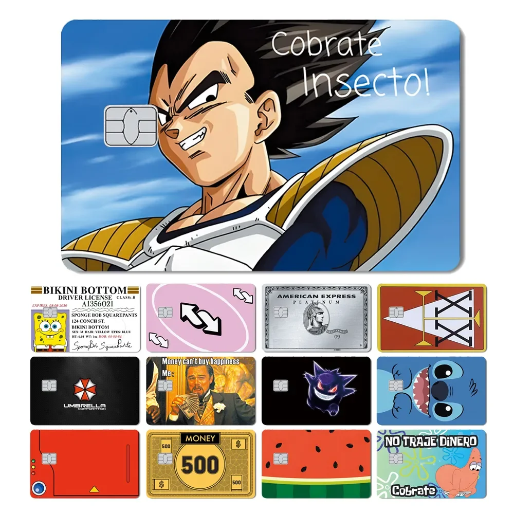 

Magic Shark Earth Golden Dragon Ball One Piece Flower Cat Ainime Matte Skin Sticker Film Cover for Credit Card Bank Card