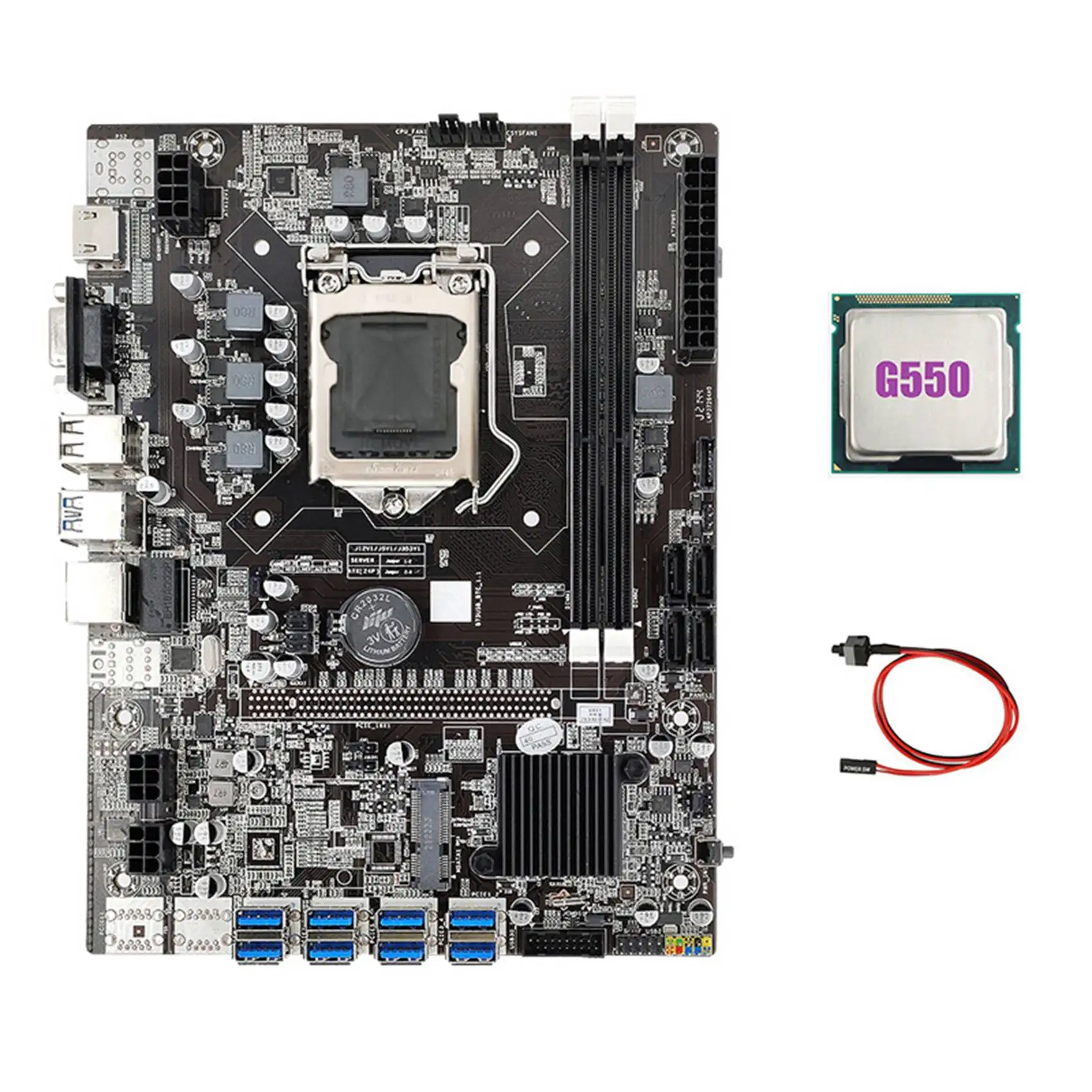 

Материнская плата B75 USB ETH 8xpcie USB адаптер + процессор G550 + кабель переключения LGA1155 DDR3 MSATA B75 USB материнская плата для майнинга