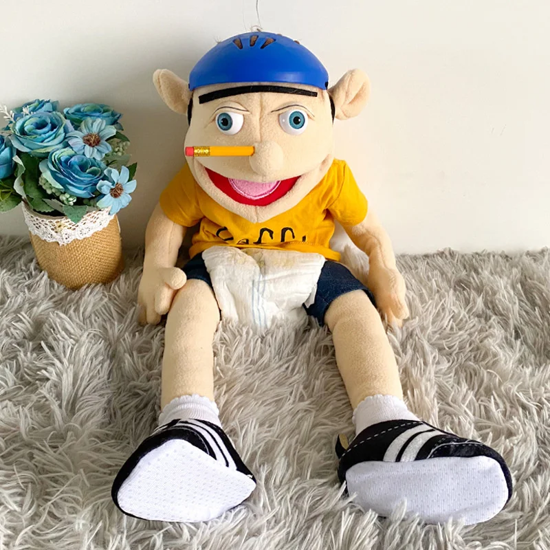60cm Jeffy Feebee Hand Puppet Jeffy Hat Plush Stuffed Doll Kids Gift  Cosplay Toy 