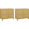 Nightstand with Drawers Set of 2, Wood Nightstand Side Table with Storage and 1 Pull-Out Tray, Farmhouse Nightstands End Table 6