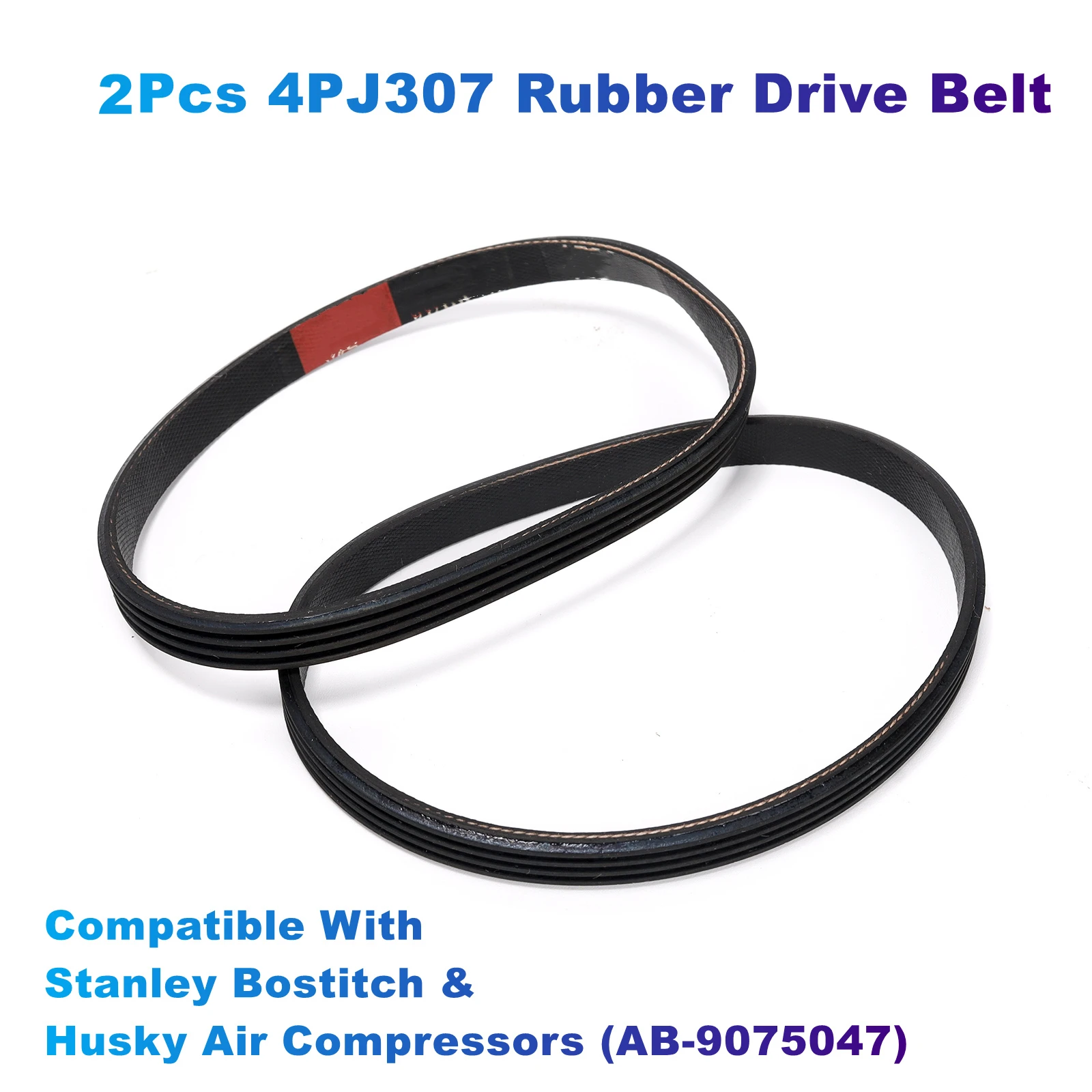 2Pcs/Lot 4PJ307 Rubber Drive Belt Replacement Belt Compatible With