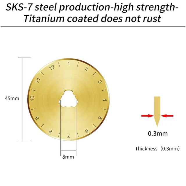 45mm Titanium Coated Rotary Cutter Blades