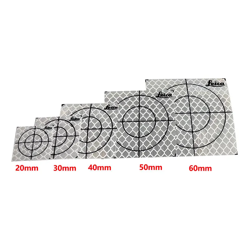 

100Pcs Size 20/30/40/50/60MM Reflector Sheet For Leica Total Station Survey Geography White Target Sheet Reflective Sticker