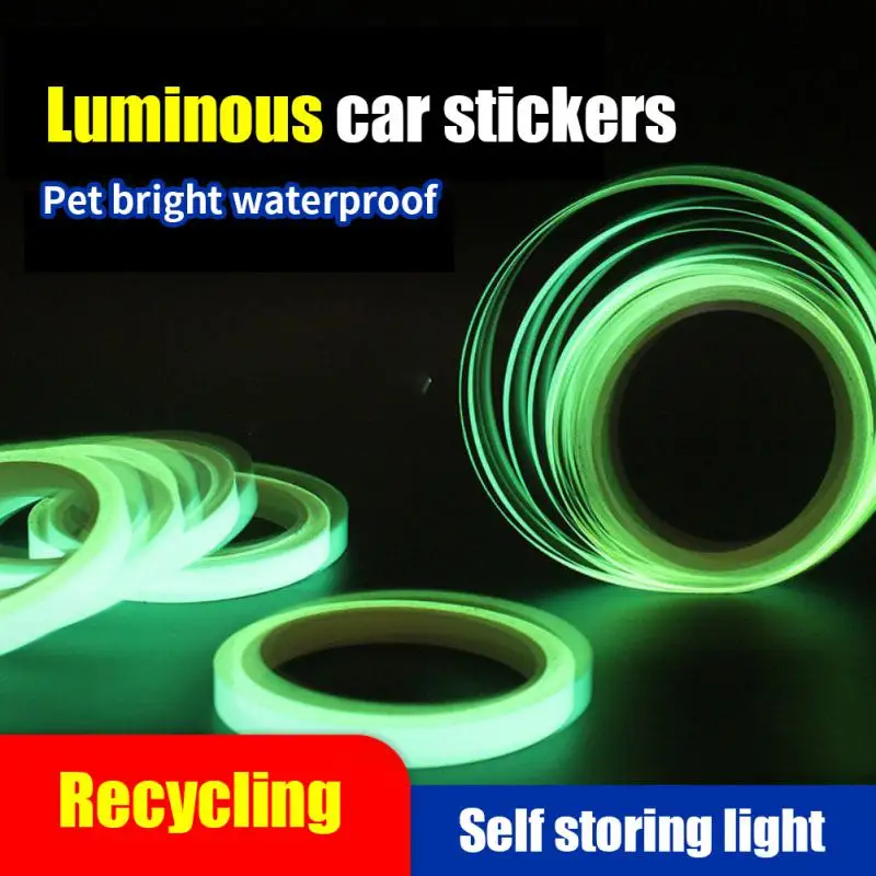 Glow in Dark Tape Self-Adhesive Fluorescent Tape Luminous Wall Stickers Home Halloween Decoration