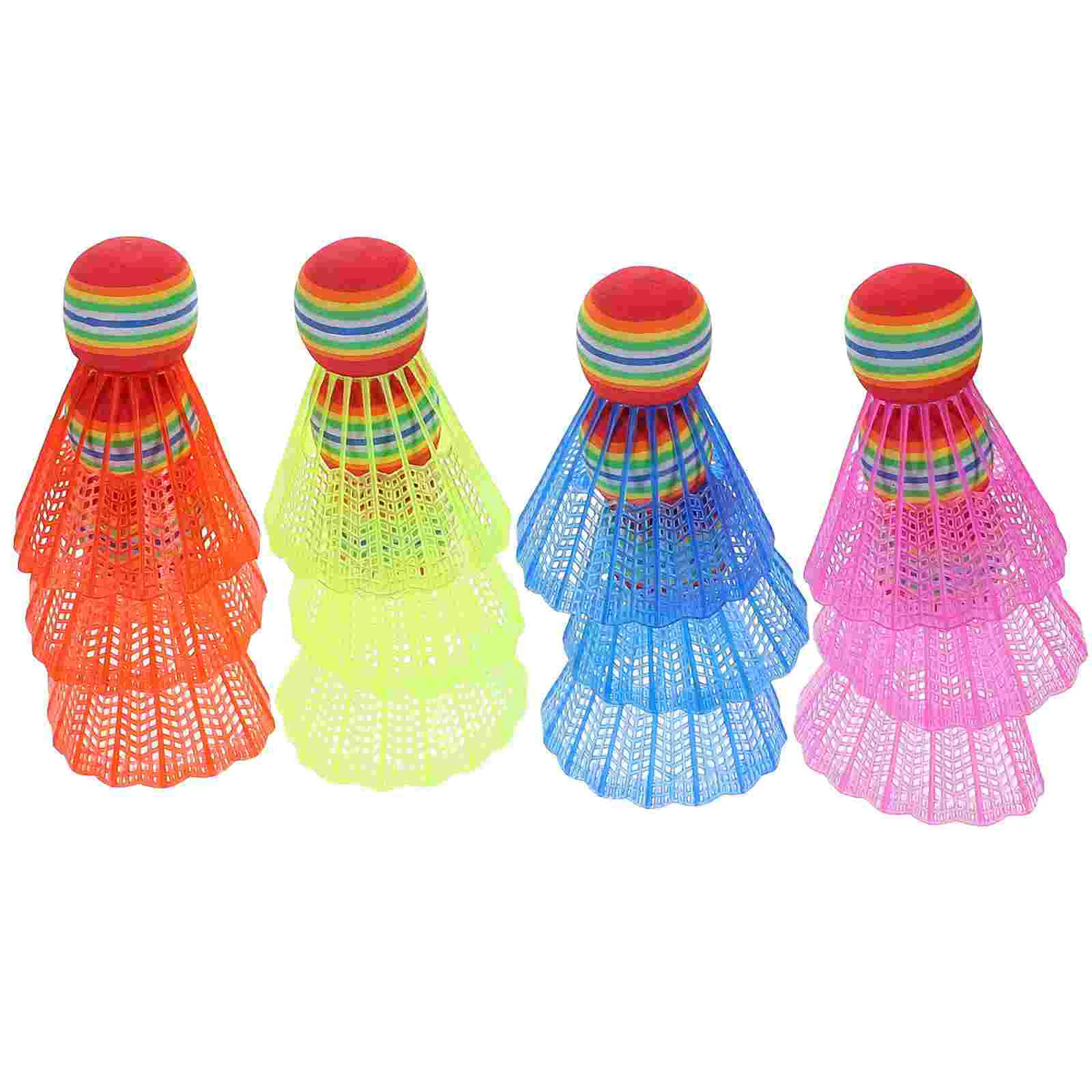 12 Pcs Colored Badminton Game Playing Equipment Birdies Training Kids Toy Sports Self Returning Shuttlecock Sparring
