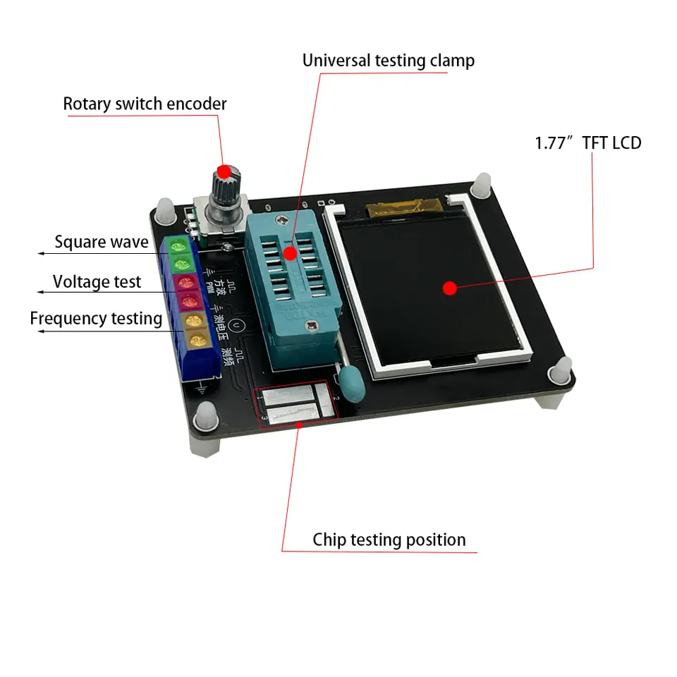 GM328A Transistor Diode LCD Tester LCR Capacitance ESR Voltage Frequency Meter PWM Square Wave Signal Generator Electronic Kits image 2
